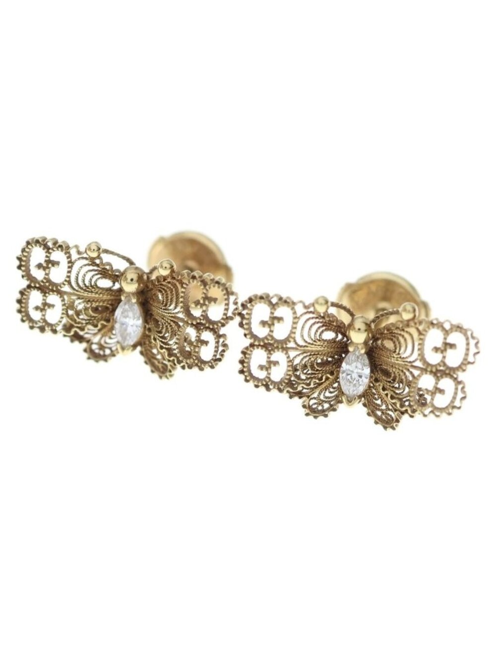 Gucci Marche Des Merveilles Diamond Earrings Gold